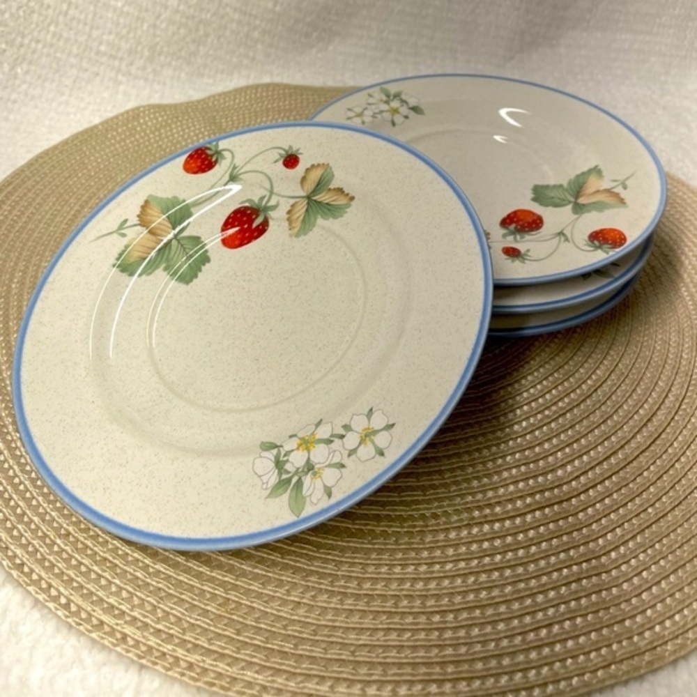 SAVOIR VIVRE LUSCIOUS JJ 017 plus (4) Saucer Fruit & vines w/Blue Trim Serveware